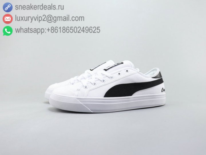 Puma Capri Unisex Canvas Shoes Low White Black Size 36-44